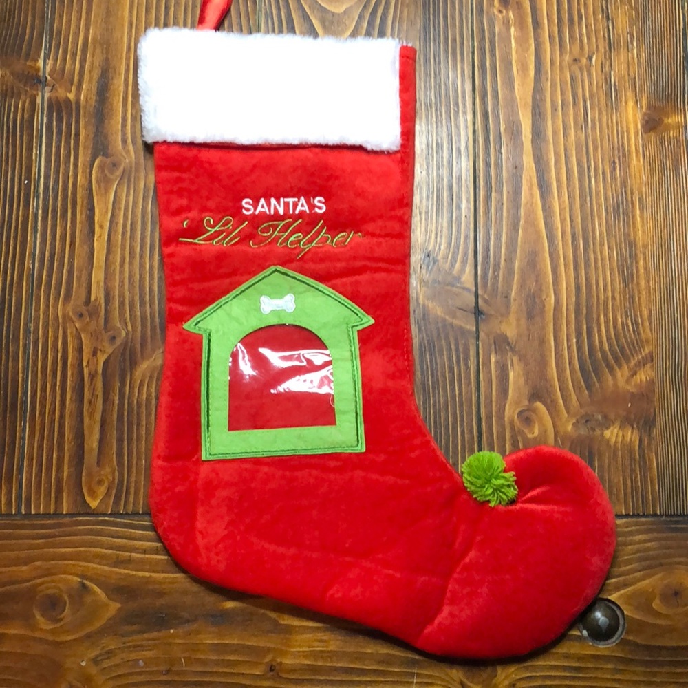 4/25 Dog Christmas stocking Santa little helper